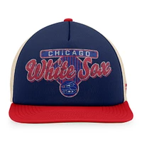 Casquette Snapback de camionneur en mousse Talley de la collection Cooperstown de Chicago White Sox Fanatics pour hommes, bleu marine/rouge