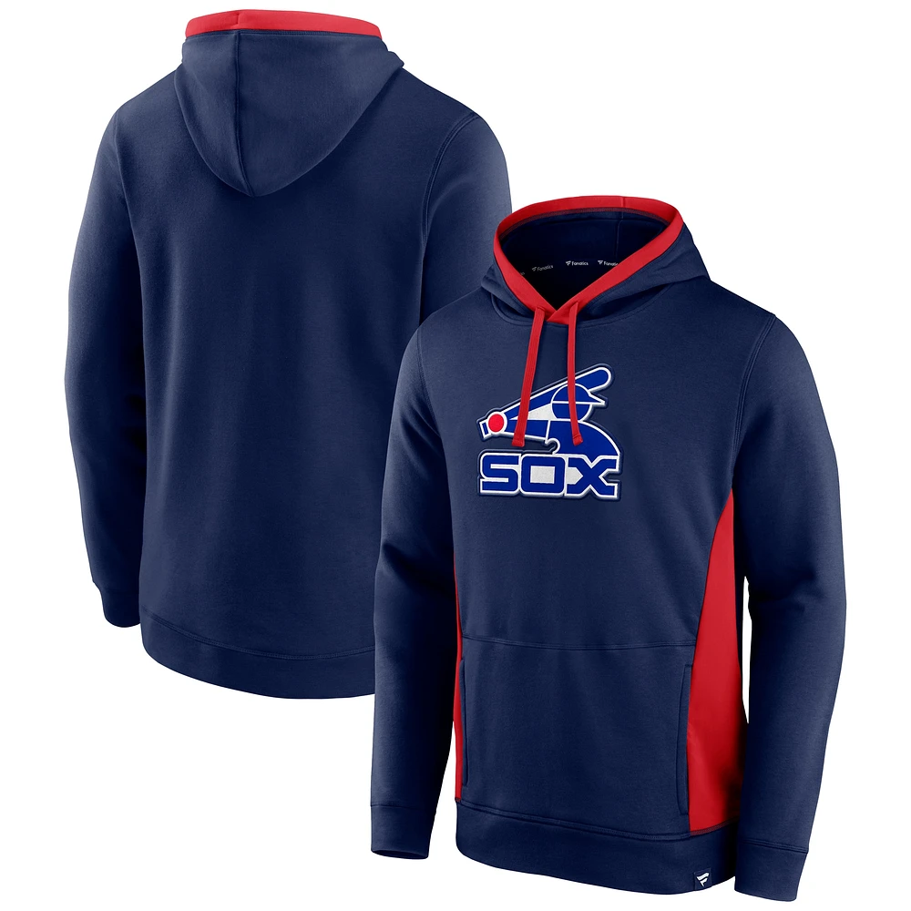 Men's Fanatics Navy Chicago White Sox True Classics Fanarama Pullover Hoodie