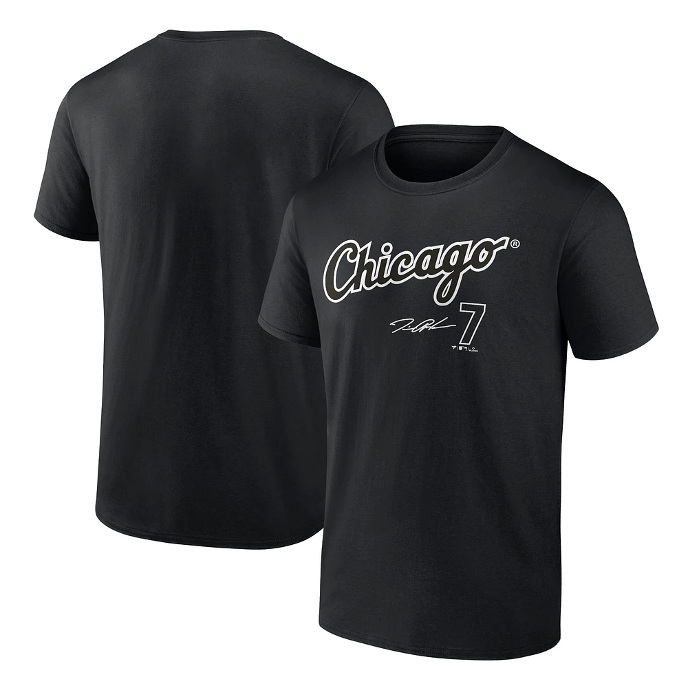 Men's Fanatics Tim Anderson Black Chicago White Sox Player Name & Number T-Shirt