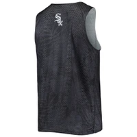 Débardeur réversible en maille à fleurs FOCO Chicago White Sox pour hommes, noir