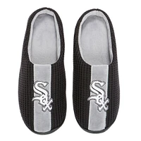 Men's FOCO Black Chicago White Sox Team Stripe Memory Foam Slide Slippers