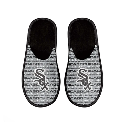 Chaussons FOCO Chicago White Sox Scuff Logo pour homme