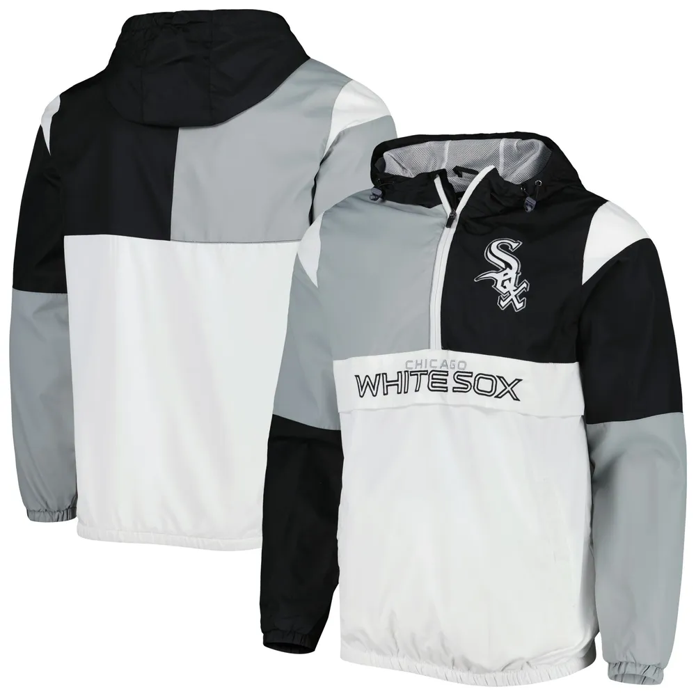 Chandail à capuchon demi-glissière Fair Catch Chicago White Sox G-III Sports by Carl Banks pour homme de Banks, noir/argent