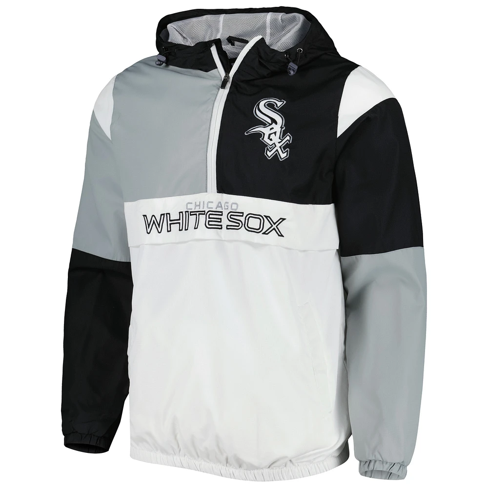 Chandail à capuchon demi-glissière Fair Catch Chicago White Sox G-III Sports by Carl Banks pour homme de Banks, noir/argent