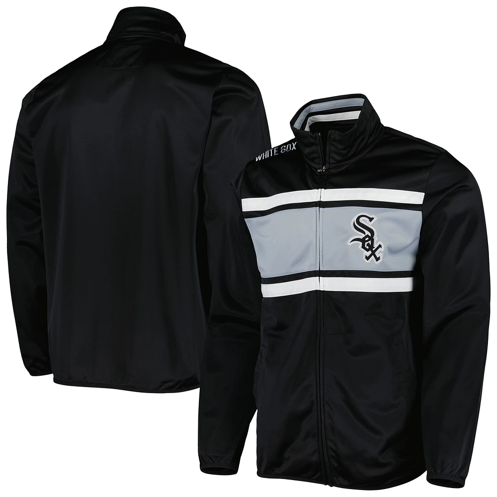 Men's G-III Sports by Carl Banks Black Chicago White Sox Off Tackle Full-Zip Track Jacket