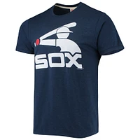 Men's Homage Navy Chicago White Sox Hand-Drawn Logo Tri-Blend T-Shirt