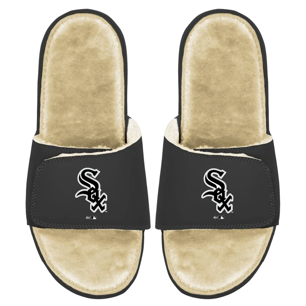 Chicago White Sox ISlide Men's Faux Fur Slide Sandals - Black/Tan