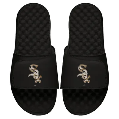 Chicago White Sox ISlide Camo Logo Slide Sandals - Black
