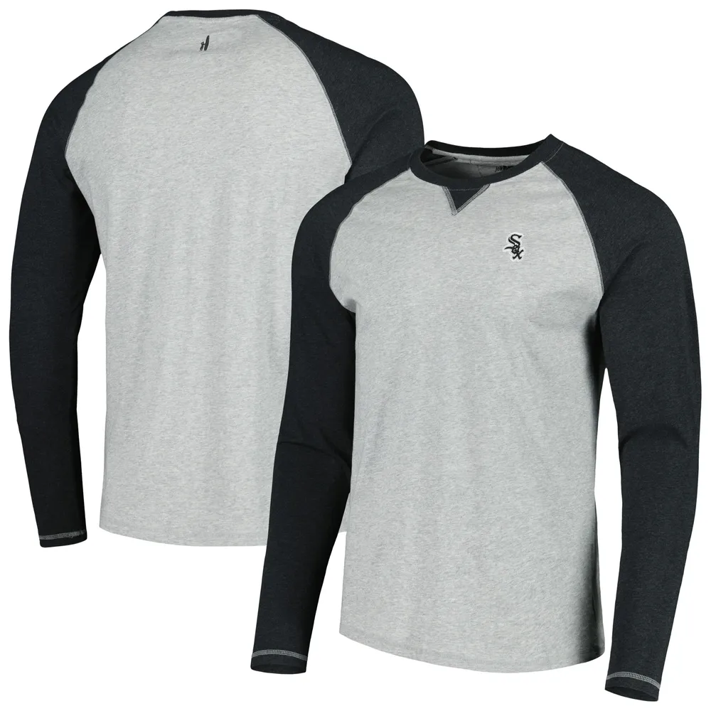 T-shirt à manches longues johnnie-o anthracite/gris chiné Chicago White Sox Alsen Raglan pour hommes