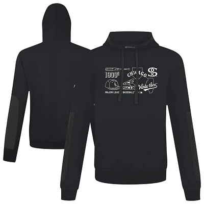 Men's Levelwear  Black Chicago White Sox Cooperstown Collection Bombay Campaign Pullover Hoodie