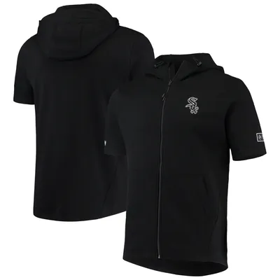 Chicago White Sox Levelwear Recruit Short Sleeve Full-Zip Hoodie Jacket - Black