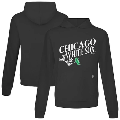 Men's Levelwear Black Chicago White Sox St. Patrick's Day Relay Boots Pullover Hoodie