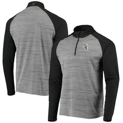 Chicago White Sox Levelwear Vandal Raglan Quarter-Zip Pullover Jacket - Gray/Black