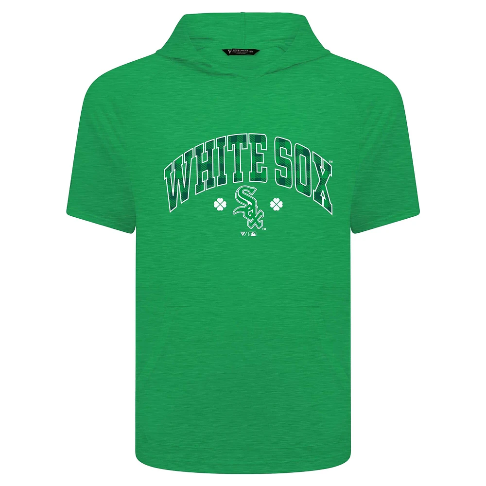 Men's Levelwear Green Chicago White Sox St. Patrick's Day Phase Plaid Short Sleeve T-Shirt Hoodie