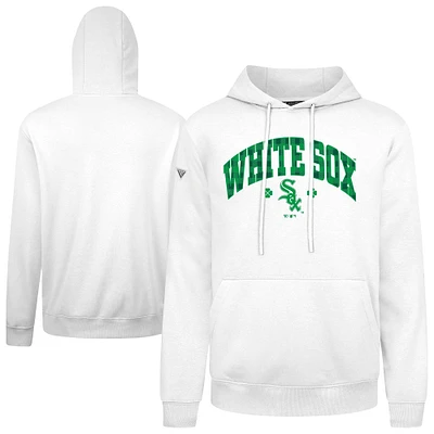 Men's Levelwear  White Chicago Sox St. Patrick's Day Podium Plaid Pullover Hoodie