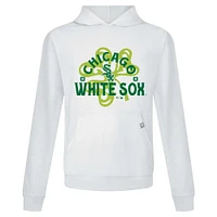 Men's Levelwear White Chicago Sox St. Patrick's Day Relay Shamrock Pullover Hoodie
