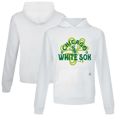 Men's Levelwear White Chicago Sox St. Patrick's Day Relay Shamrock Pullover Hoodie