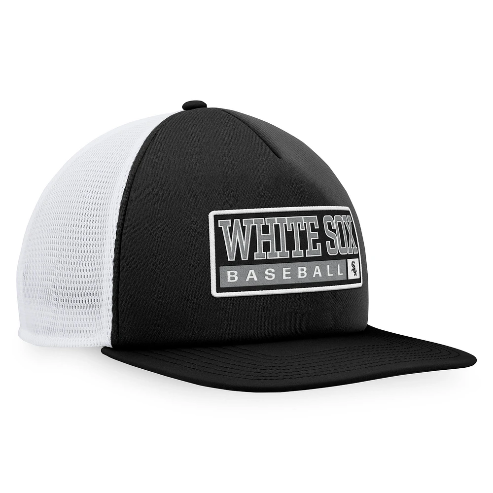 Casquette Snapback en mousse Majestic Black/White Chicago White Sox pour homme