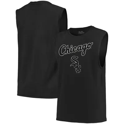 Chicago White Sox Majestic Threads Softhand Muscle Tank Top - Black