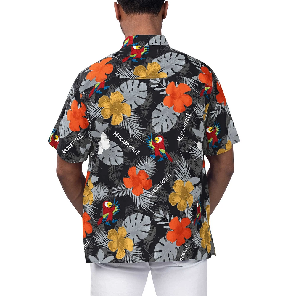 Chemise boutonnée pour hommes Margaritaville noire Chicago White Sox Island Life Floral Party