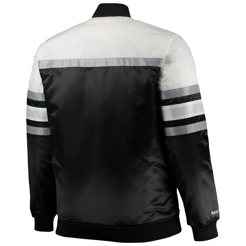 Men's Mitchell & Ness Black/White Chicago White Sox Big Tall Coaches Satin Full-Snap Jacket