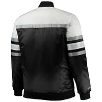 Men's Mitchell & Ness Black/White Chicago White Sox Big Tall Coaches Satin Full-Snap Jacket