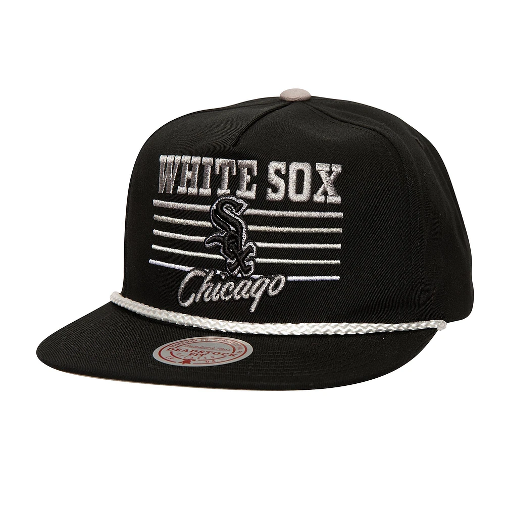 Men's Mitchell & Ness Black Chicago White Sox  Radiant Lines Deadstock Snapback Hat