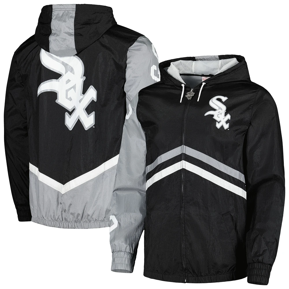 Men's Mitchell & Ness  Black Chicago White Sox Undeniable Full-Zip Hoodie Windbreaker Jacket