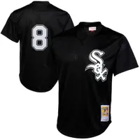 Mitchell & Ness Bo Jackson noir Chicago White Sox 1993 authentique maillot d'entraînement au bâton de la collection Cooperstown pour hommes