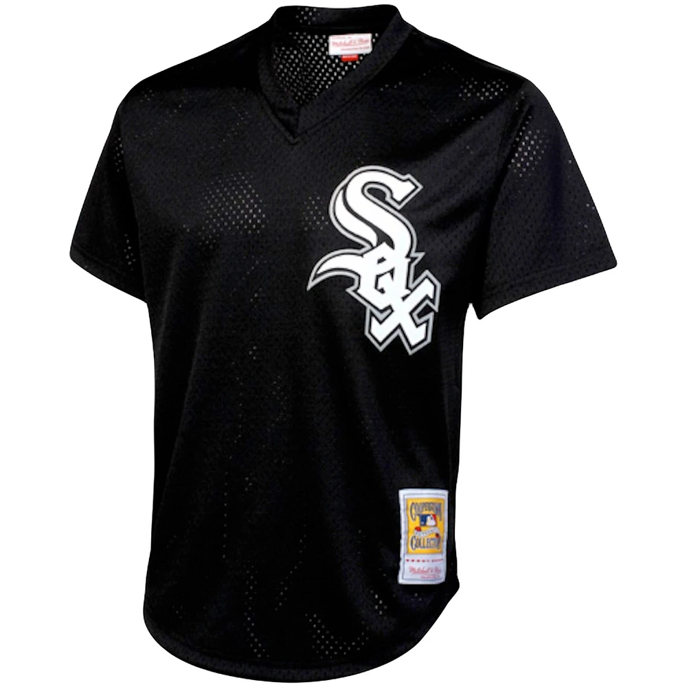 Mitchell & Ness pour homme Bo Jackson Black Chicago White Sox Cooperstown Collection Maillot d'entraînement au bâton Big Tall Mesh