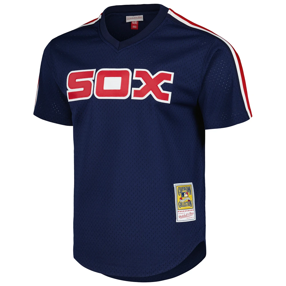 Maillot d'entraînement au bâton en maille Mitchell & Ness Carlton Fisk Chicago White Sox 1983 Cooperstown Collection pour hommes