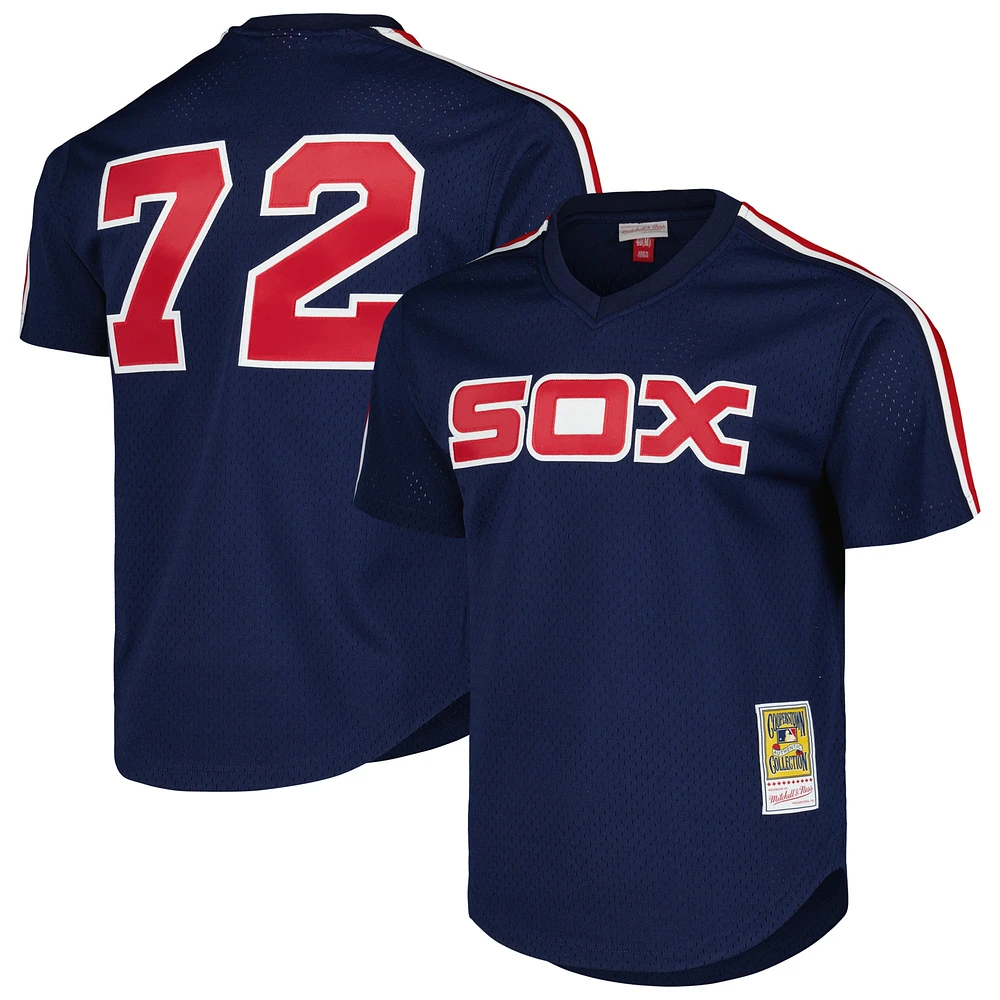 Men's Mitchell & Ness Carlton Fisk Navy Chicago White Sox 1983 Cooperstown Collection Mesh Batting Practice Jersey