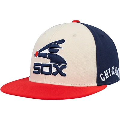 Casquette ajustée Mitchell & Ness crème/rouge Chicago White Sox Homefield pour hommes