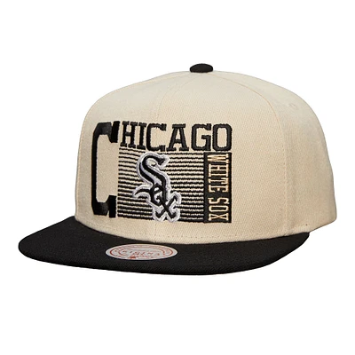 Men's Mitchell & Ness Cream Chicago White Sox Cooperstown Collection Speed Zone Snapback Hat