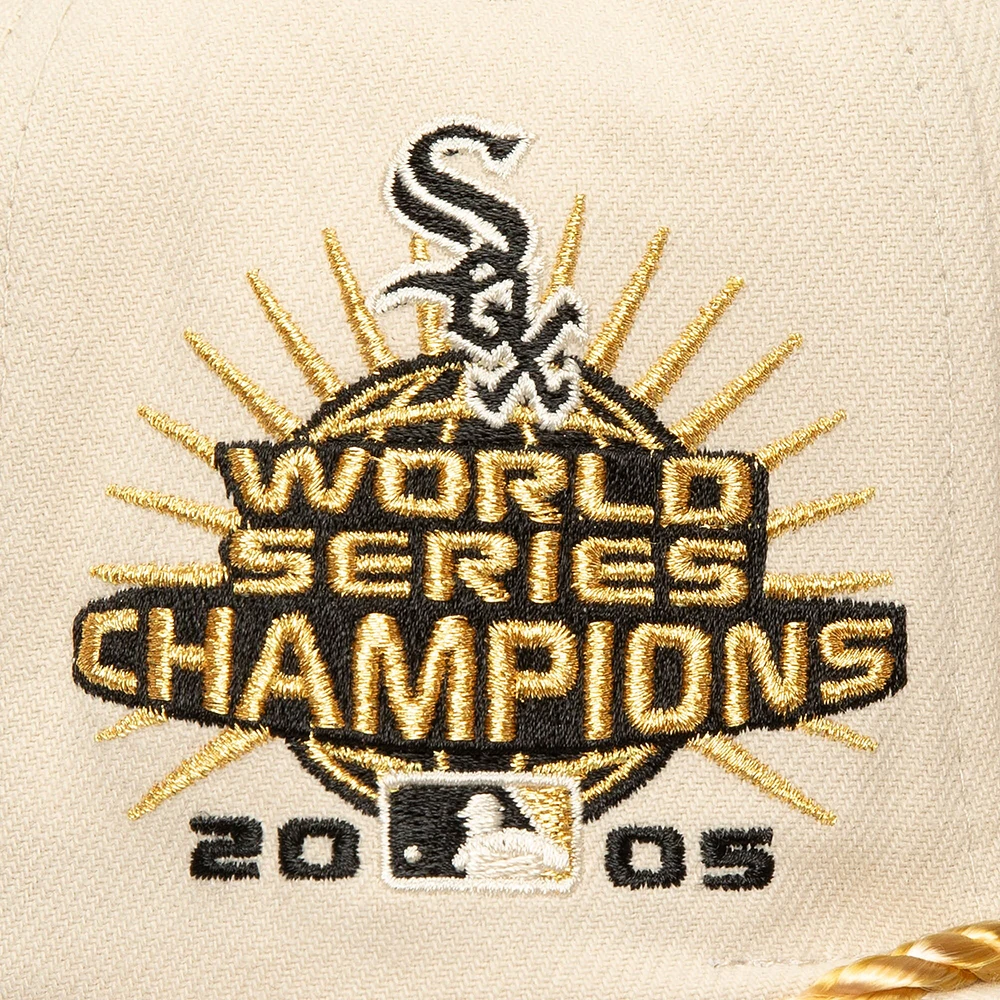 Men's Mitchell & Ness Cream Chicago White Sox Golden Ivory Snapback Hat