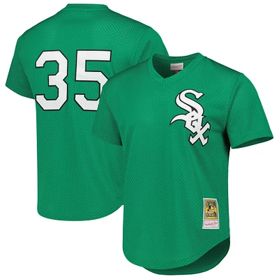 Mitchell & Ness Frank Thomas Green Chicago White Sox Cooperstown Collection Authentique maillot d'entraînement au bâton de la Saint-Patrick 1996 pour hommes