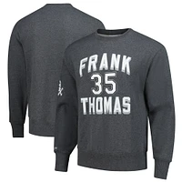 Sweat-shirt en polaire pour homme Mitchell & Ness Frank Thomas Heather Charcoal Chicago White Sox Legends Collection avec logo vintage, nom et numéro