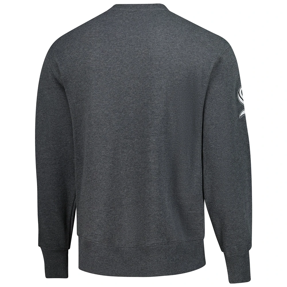 Sweat-shirt en polaire pour homme Mitchell & Ness Frank Thomas Heather Charcoal Chicago White Sox Legends Collection avec logo vintage, nom et numéro