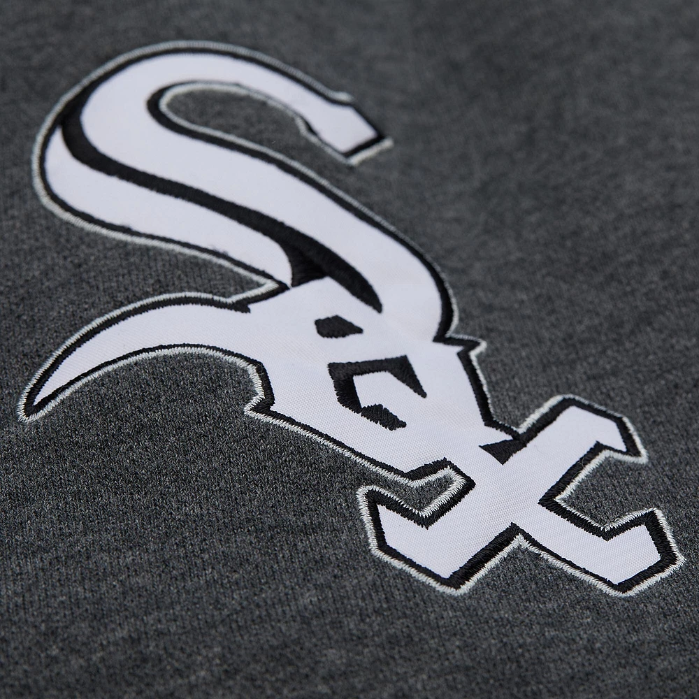 Sweat-shirt en polaire pour homme Mitchell & Ness Frank Thomas Heather Charcoal Chicago White Sox Legends Collection avec logo vintage, nom et numéro