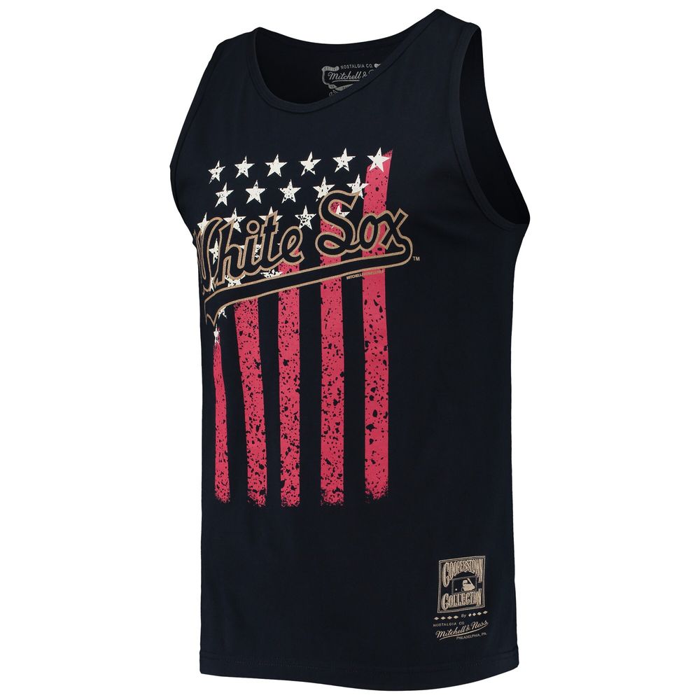 Men's Mitchell & Ness Navy Chicago White Sox Cooperstown Collection Stars and Stripes Tank Top