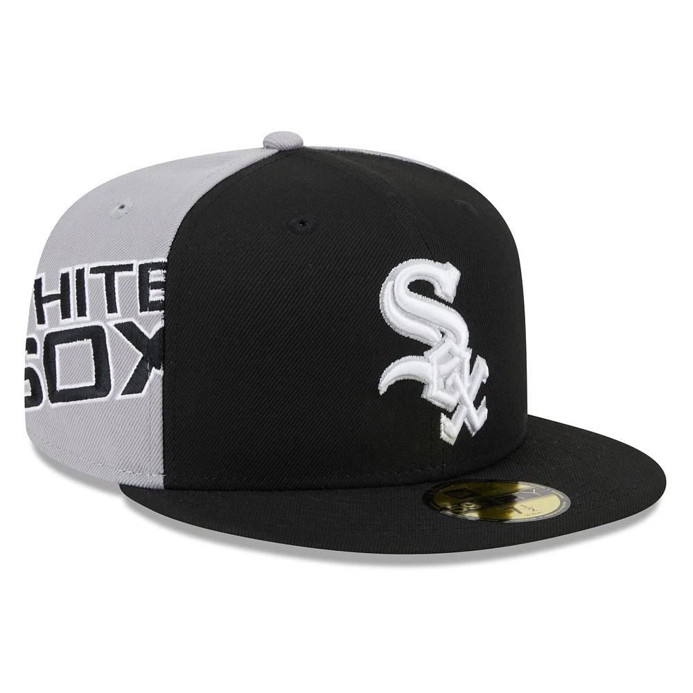 Casquette ajustée 59FIFTY New Era pour hommes des White Sox de Chicago Gameday Sideswipe, noir/gris