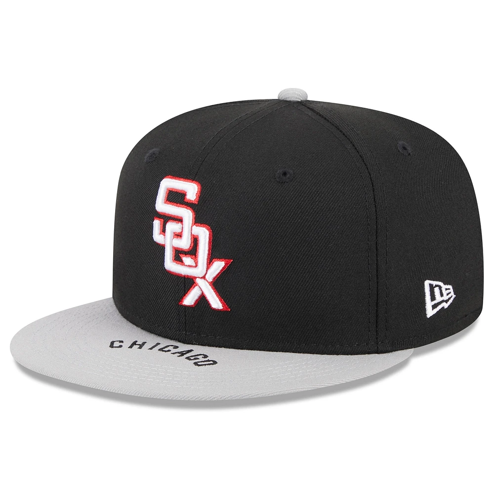 Casquette ajustée 59FIFTY Chicago White Sox On Deck New Era pour hommes, noir/gris