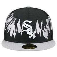 Casquette ajustée 59FIFTY Chicago White Sox Retro Pattern New Era pour homme noire/grise
