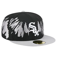 Casquette ajustée 59FIFTY Chicago White Sox Retro Pattern New Era pour homme noire/grise