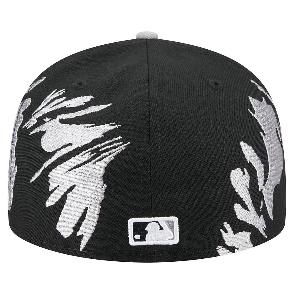 Casquette ajustée 59FIFTY Chicago White Sox Retro Pattern New Era pour homme noire/grise