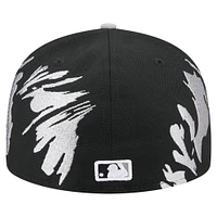 Casquette ajustée 59FIFTY Chicago White Sox Retro Pattern New Era pour homme noire/grise
