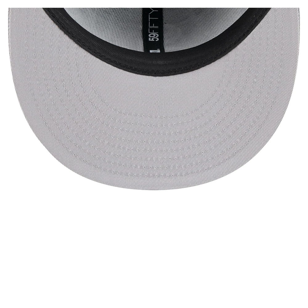 Casquette ajustée 59FIFTY Chicago White Sox Retro Pattern New Era pour homme noire/grise