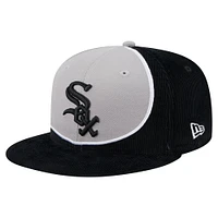 Casquette snapback en velours côtelé noir/gris New Era pour homme des Chicago White Sox