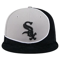 Casquette snapback en velours côtelé noir/gris New Era pour homme des Chicago White Sox