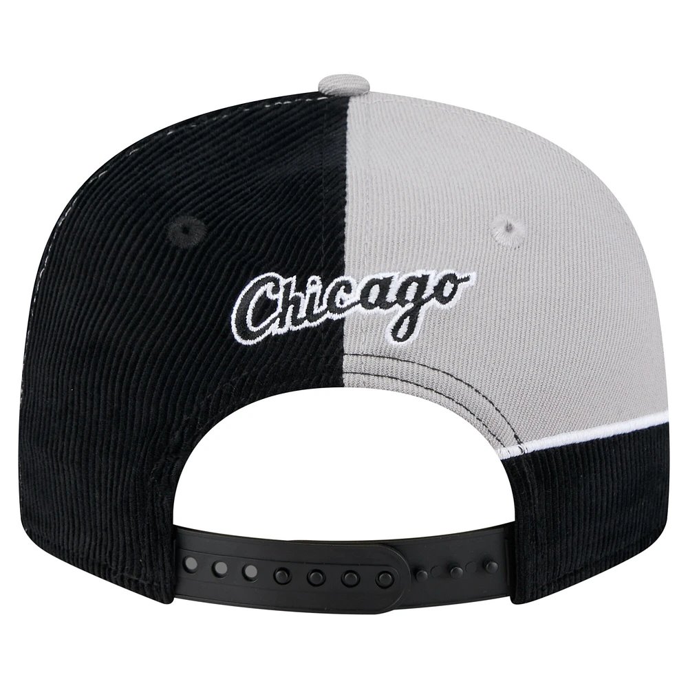 Casquette snapback en velours côtelé noir/gris New Era pour homme des Chicago White Sox